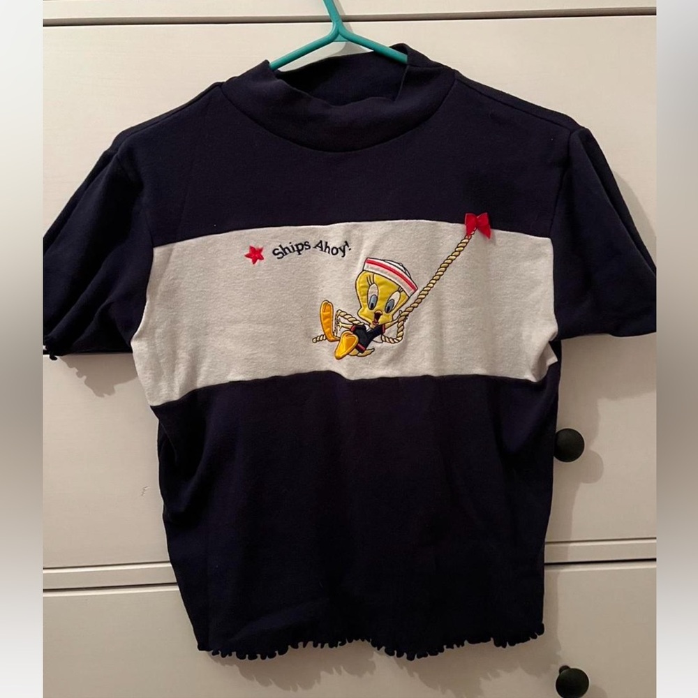 Looney Tunes Navy and White Tweety Short Sleeve Tee
